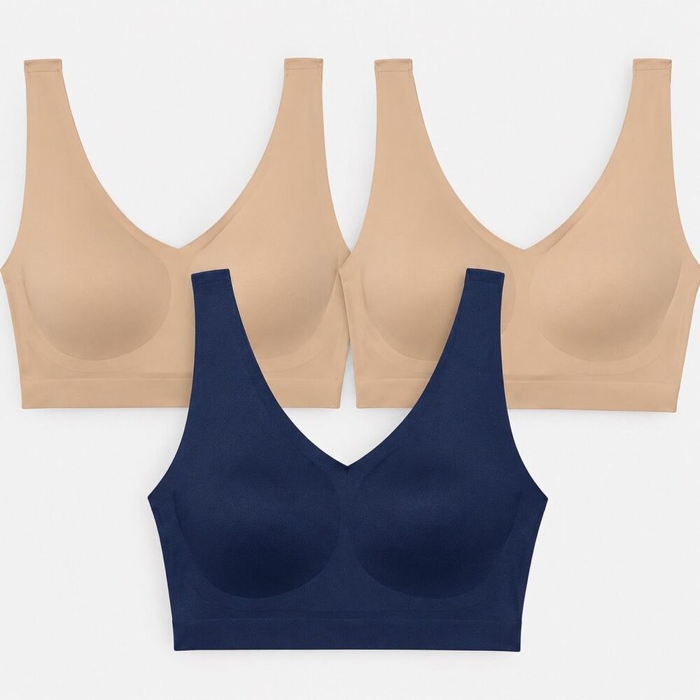 Soma $156 Enbliss Bralette Wireless V-Neck Comfort lot of 3 Womens Large NWOT
